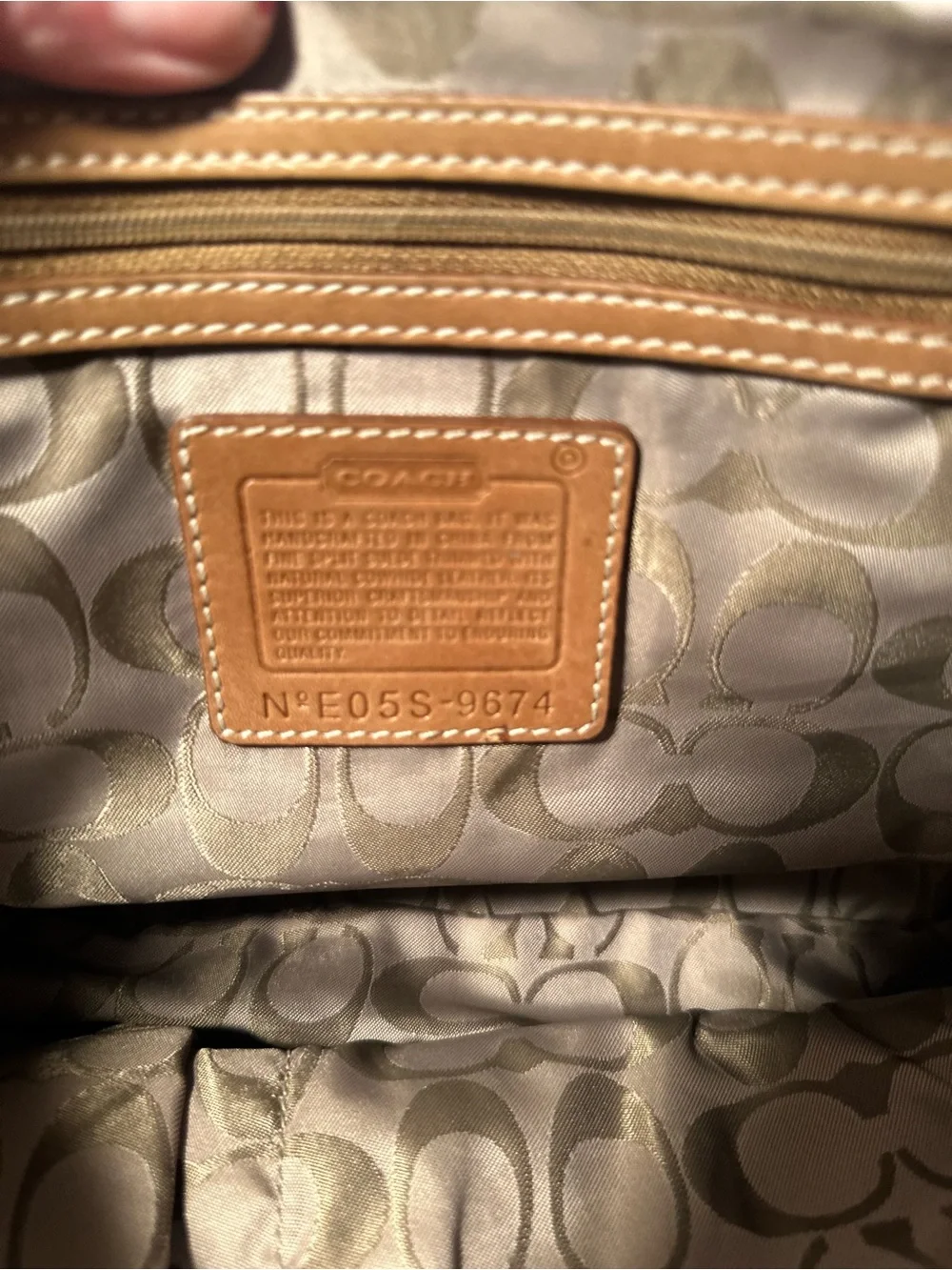 Vintage Coach Camel Suede SoHo Leather Satchel, No. 9674, Brass Hardware